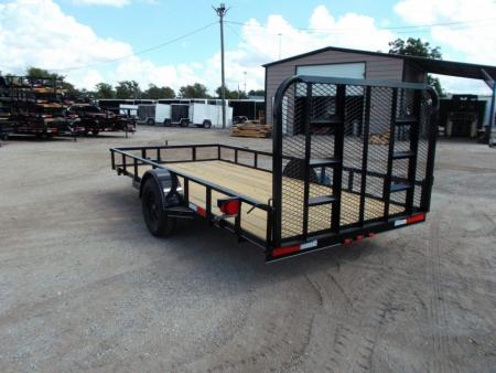 New 2027 J&C Trailers 77x14 Utility Trailer / UTV Trailer / C-Channel Wrap Tongue / 2" Bulldog Coupler / 4ft Ramp Gate / Electric Brakes