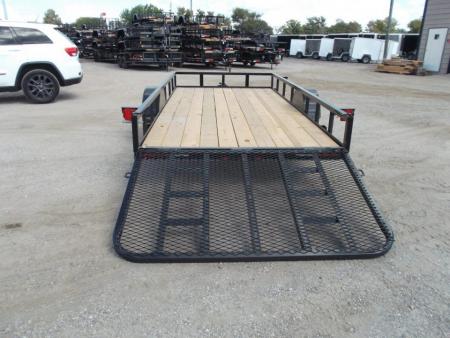 New 2027 J&C Trailers 77x14 Utility Trailer / UTV Trailer / C-Channel Wrap Tongue / 2" Bulldog Coupler / 4ft Ramp Gate / Electric Brakes