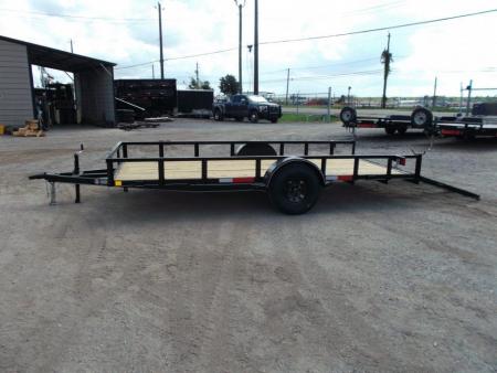 New 2027 J&C Trailers 77x14 Utility Trailer / UTV Trailer / C-Channel Wrap Tongue / 2" Bulldog Coupler / 4ft Ramp Gate / Electric Brakes