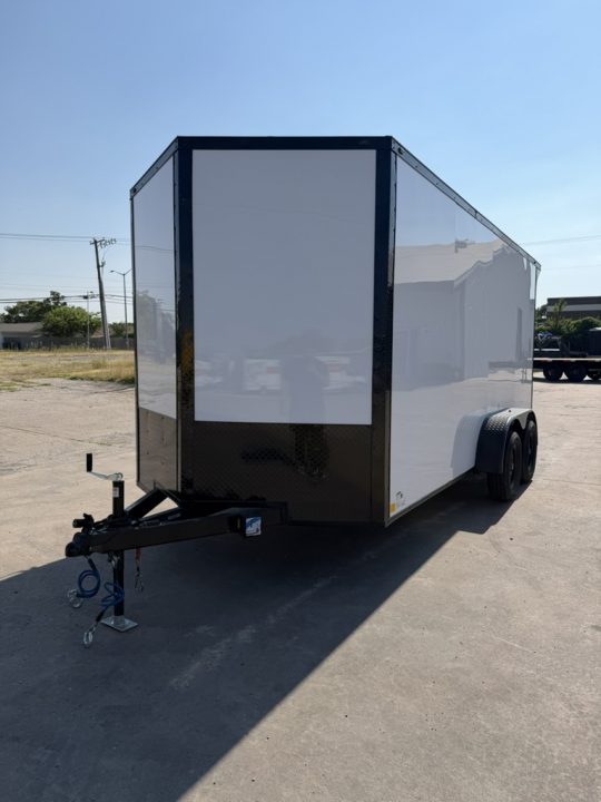 New 2026 Sawyer Trailers 16'x7' Blackout White Cargo / Enclosed Trailer