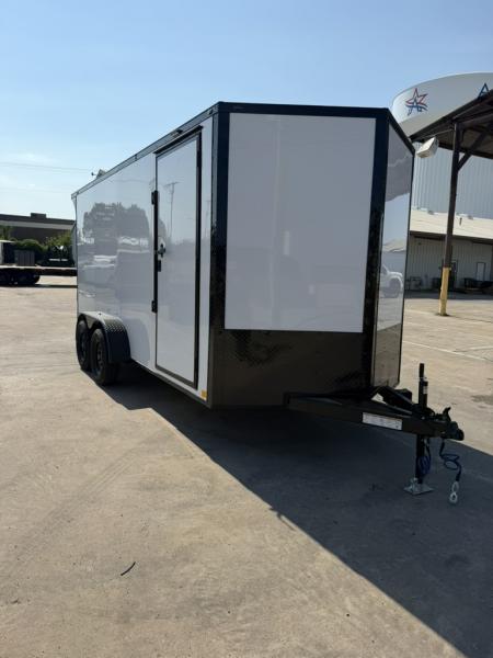 New 2026 Sawyer Trailers 16'x7' Blackout White Cargo / Enclosed Trailer