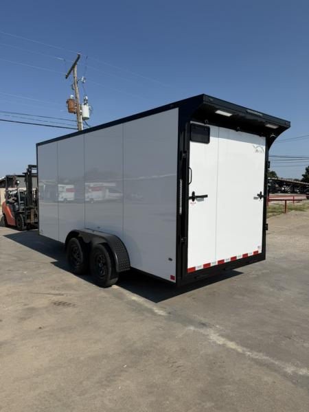 New 2026 Sawyer Trailers 16'x7' Blackout White Cargo / Enclosed Trailer
