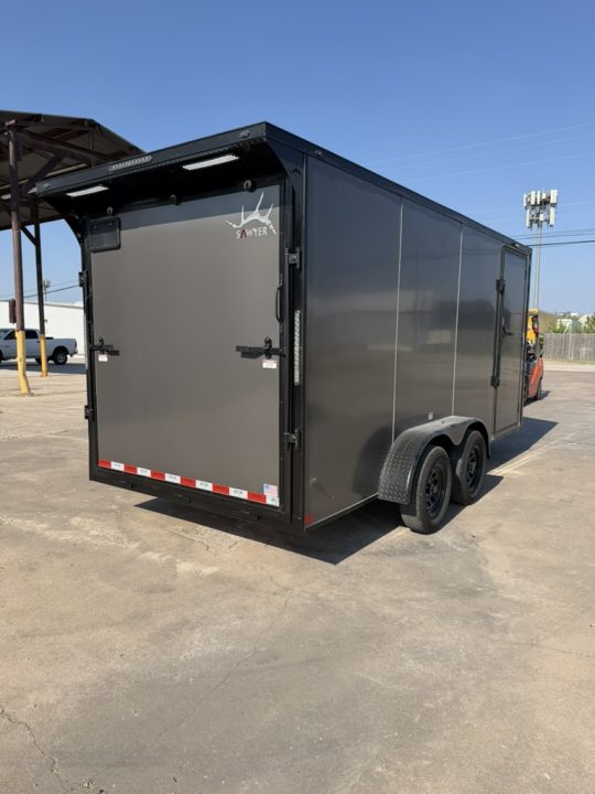 New 2026 Sawyer Trailers 16'x7' Grey Blackout Cargo / Enclosed Trailer
