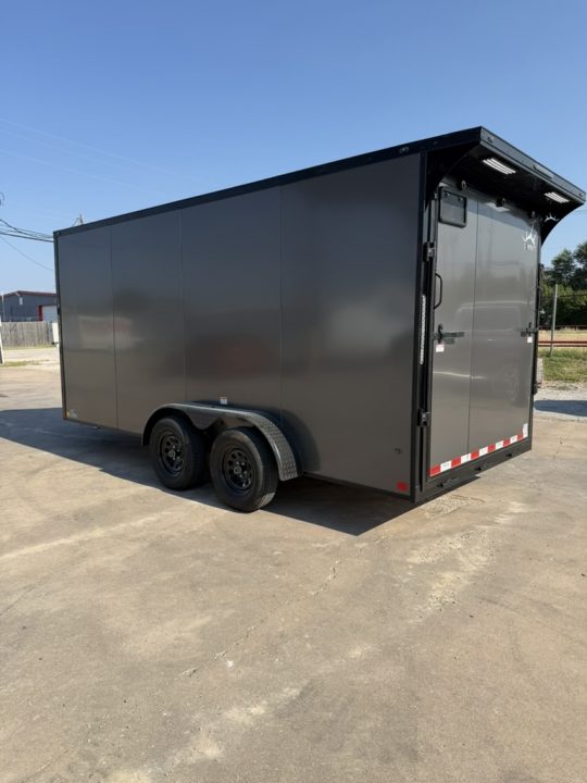 New 2026 Sawyer Trailers 16'x7' Grey Blackout Cargo / Enclosed Trailer