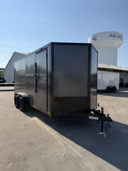 New 2026 Sawyer Trailers 16'x7' Grey Blackout Cargo / Enclosed Trailer