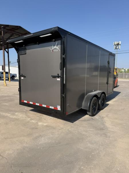 New 2026 Sawyer Trailers 16'x7' Grey Blackout Cargo / Enclosed Trailer