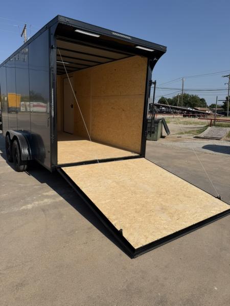New 2026 Sawyer Trailers 16'x7' Grey Blackout Cargo / Enclosed Trailer