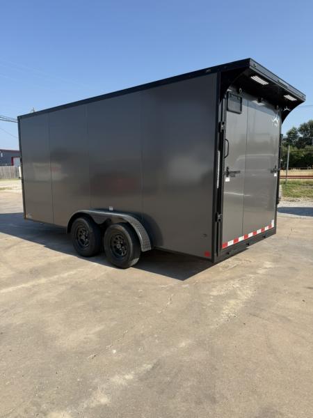 New 2026 Sawyer Trailers 16'x7' Grey Blackout Cargo / Enclosed Trailer