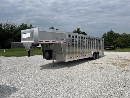 New 2027 EBY Trailers TANDEM GN RUFF NECK LIVESTOCK W/ PUNCH SIDES/ ROLLING GATE/ REAR SLIDER/ 8X26