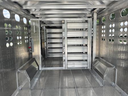 New 2027 EBY Trailers TANDEM GN RUFF NECK LIVESTOCK W/ PUNCH SIDES/ ROLLING GATE/ REAR SLIDER/ 8X26