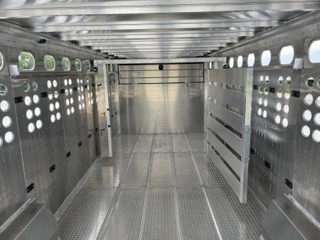 New 2027 EBY Trailers TANDEM GN RUFF NECK LIVESTOCK W/ PUNCH SIDES/ ROLLING GATE/ REAR SLIDER/ 8X26