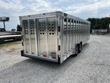 New 2027 EBY Trailers TANDEM GN RUFF NECK LIVESTOCK W/ PUNCH SIDES/ ROLLING GATE/ REAR SLIDER/ 8X26