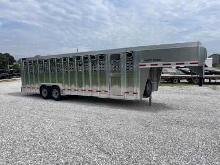 New 2027 EBY Trailers TANDEM GN RUFF NECK LIVESTOCK W/ PUNCH SIDES/ ROLLING GATE/ REAR SLIDER/ 8X26