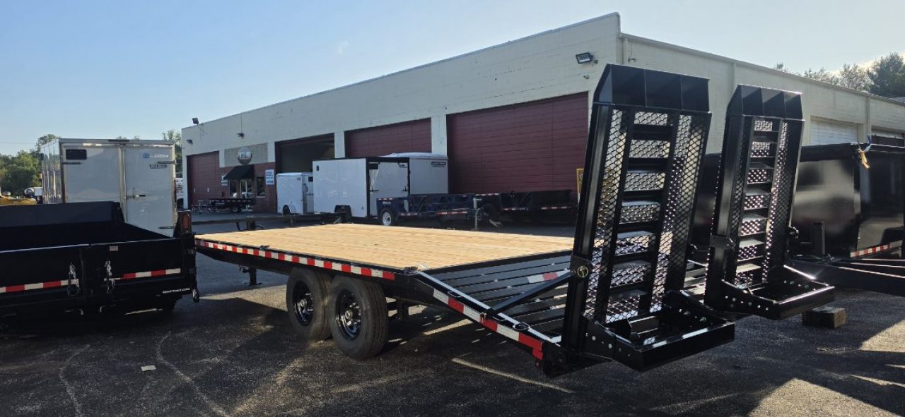 New 8.5 x 22 (18+4) Sure-Trac Deckover w/Beavertail Equipment Trailer 15k