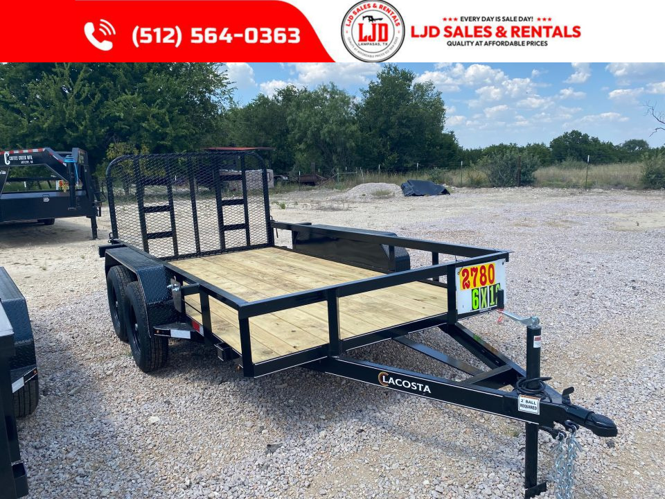 New 2026 Lacosta - 6 x 12 - Utility Trailer - Gate