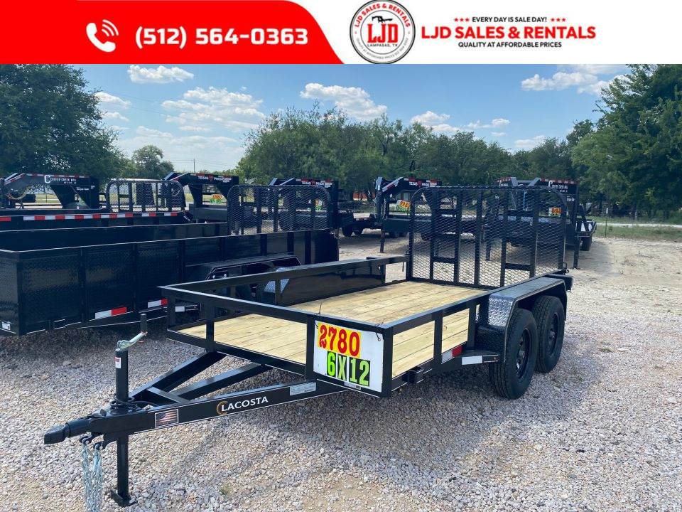 New 2026 Lacosta - 6 x 12 - Utility Trailer - Gate