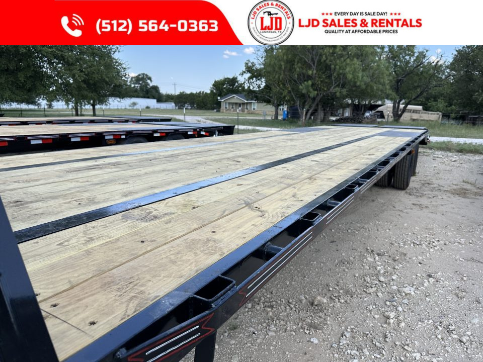 New 2027 Coffee Creek 102" x 35' Flatbed Trailer -Hutch Suspension - 25900 GVWR - Mega Ramps