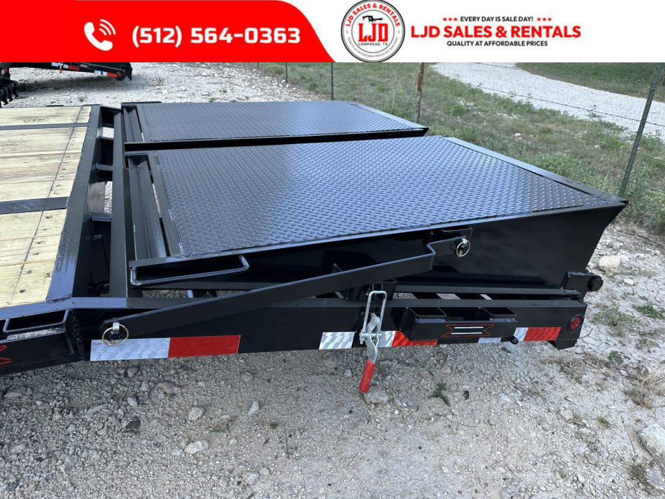 New 2027 Coffee Creek 102" x 35' Flatbed Trailer -Hutch Suspension - 25900 GVWR - Mega Ramps