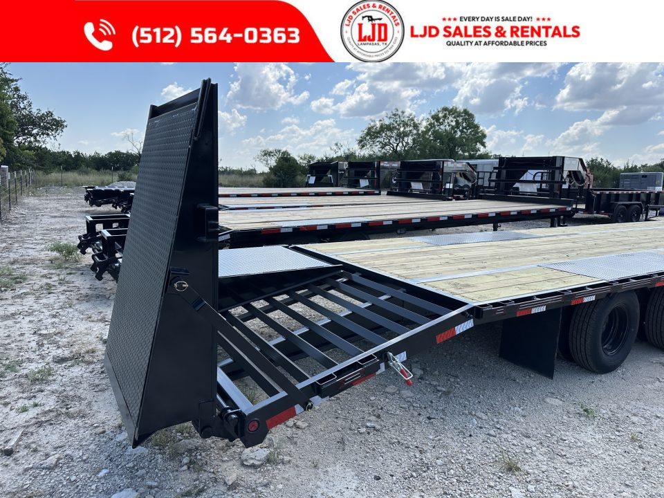 New 2027 Coffee Creek 102" x 35' Flatbed Trailer -Hutch Suspension - 25900 GVWR - Mega Ramps