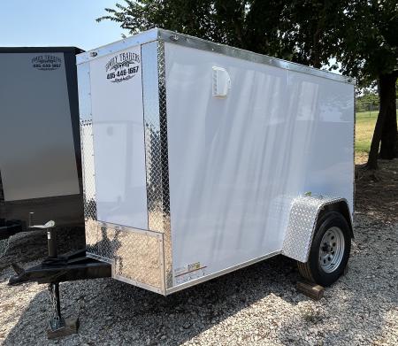 New 2026 Family Trailer 5x8 Single Axle Cargo / Enclosed Trailer-Screwless Exterior-Side Door-Rear Ramp Door