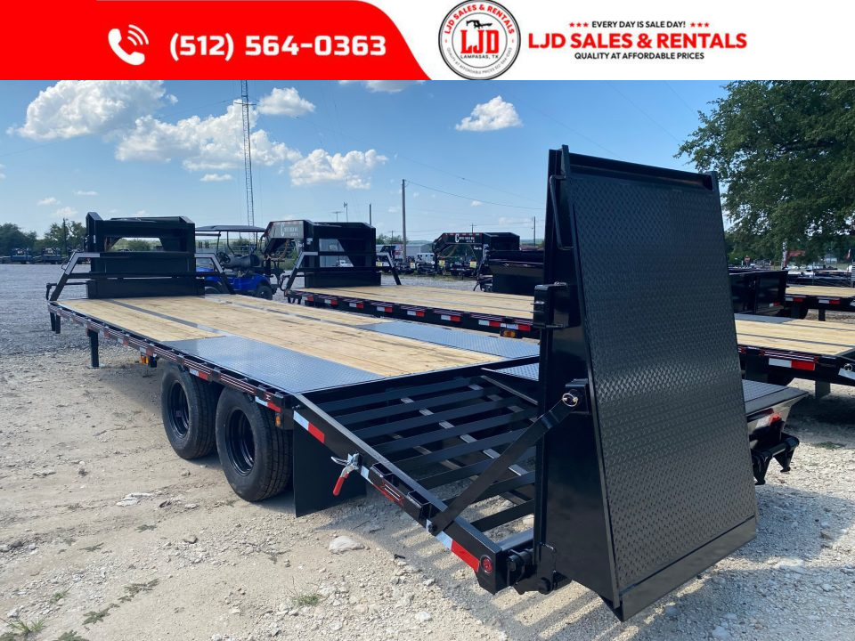 New 2027 Coffee Creek - 102" x 25' Flatbed Trailer - 22900 GVWR - Mega Ramps