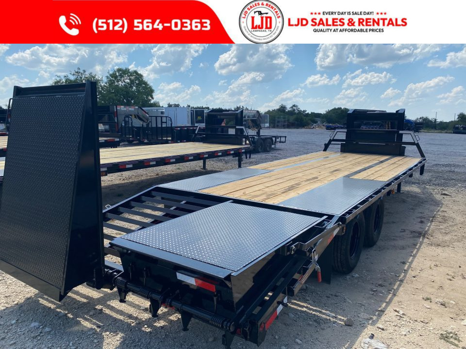 New 2027 Coffee Creek - 102" x 25' Flatbed Trailer - 22900 GVWR - Mega Ramps