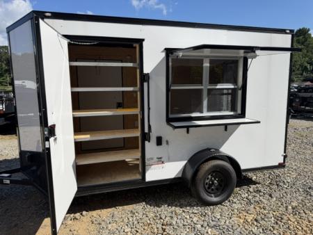 New Outlaw 6x12 2.9K White Black-Out W/ Concession Window, 30A Electrical Package & Additional Door W/ Shelf