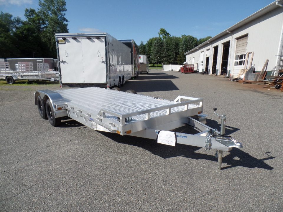 New 2027 ALCOM Open ECO-7X18 Aluminum with Aluminum Deck Car Hauler