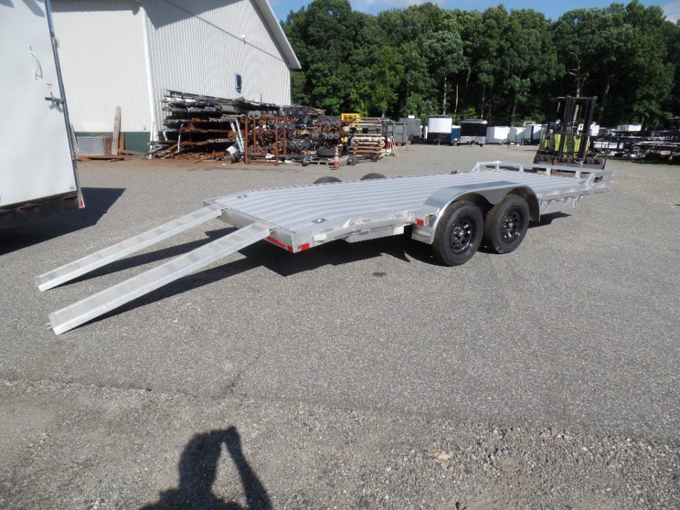 New 2027 ALCOM Open ECO-7X18 Aluminum with Aluminum Deck Car Hauler