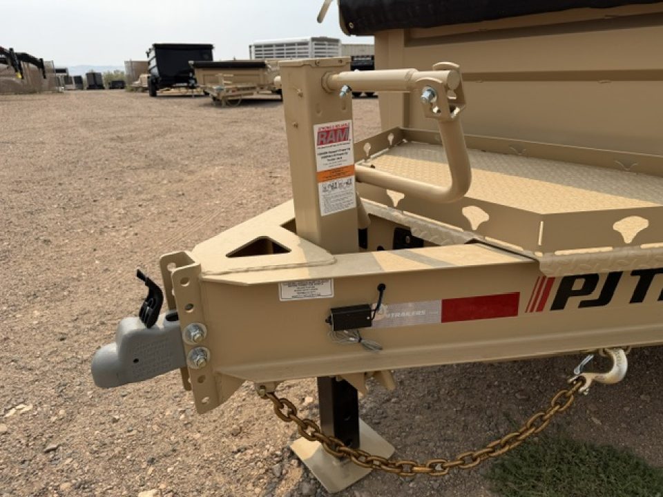 New 2027 PJ Trailers DL Dump Trailer- 7x14- 15.4K- 7GA Floor- Desert Tan