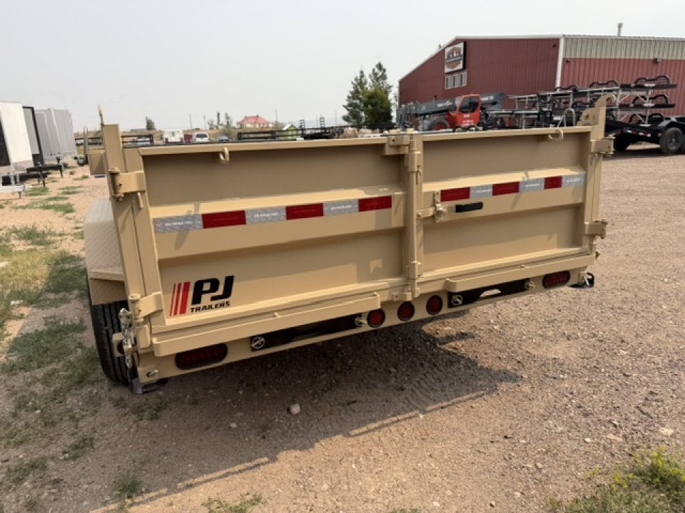 New 2027 PJ Trailers DL Dump Trailer- 7x14- 15.4K- 7GA Floor- Desert Tan