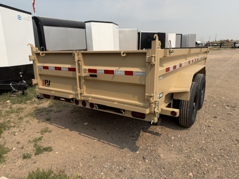 New 2027 PJ Trailers DL Dump Trailer- 7x14- 15.4K- 7GA Floor- Desert Tan