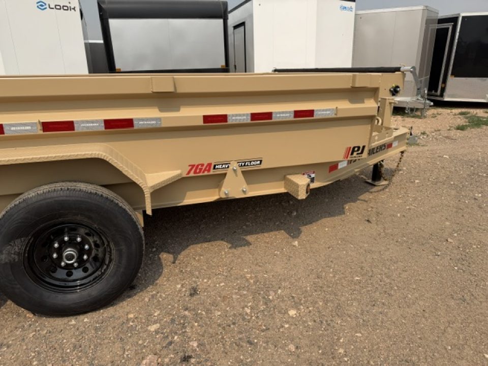 New 2027 PJ Trailers DL Dump Trailer- 7x14- 15.4K- 7GA Floor- Desert Tan