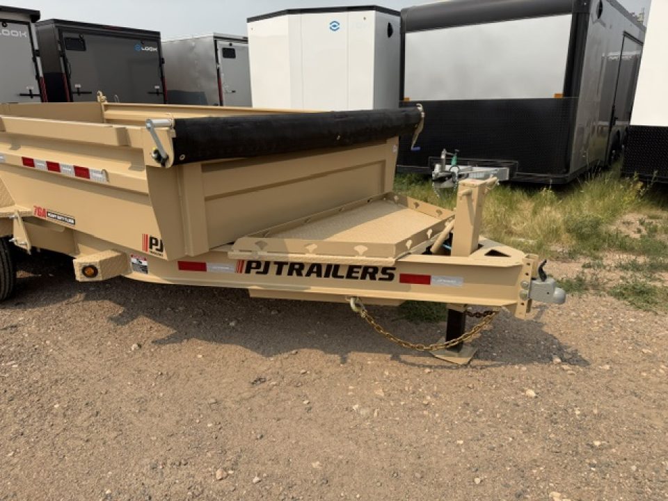 New 2027 PJ Trailers DL Dump Trailer- 7x14- 15.4K- 7GA Floor- Desert Tan