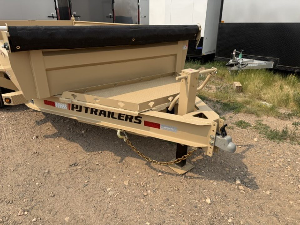 New 2027 PJ Trailers DL Dump Trailer- 7x14- 15.4K- 7GA Floor- Desert Tan