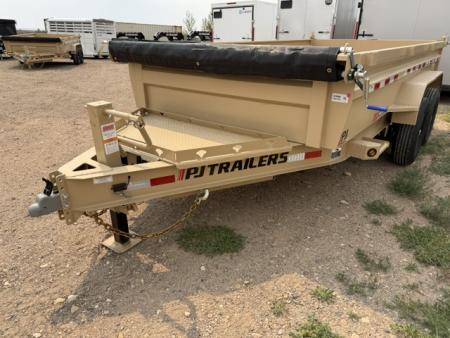 New 2027 PJ Trailers DL Dump Trailer- 7x14- 15.4K- 7GA Floor- Desert Tan