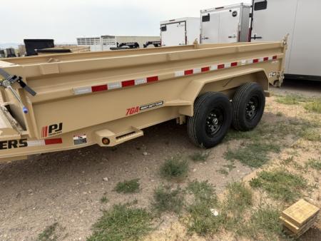 New 2027 PJ Trailers DL Dump Trailer- 7x14- 15.4K- 7GA Floor- Desert Tan