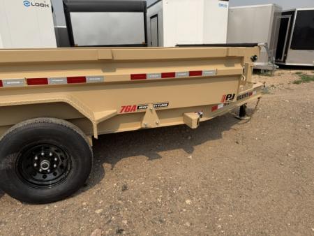 New 2027 PJ Trailers DL Dump Trailer- 7x14- 15.4K- 7GA Floor- Desert Tan