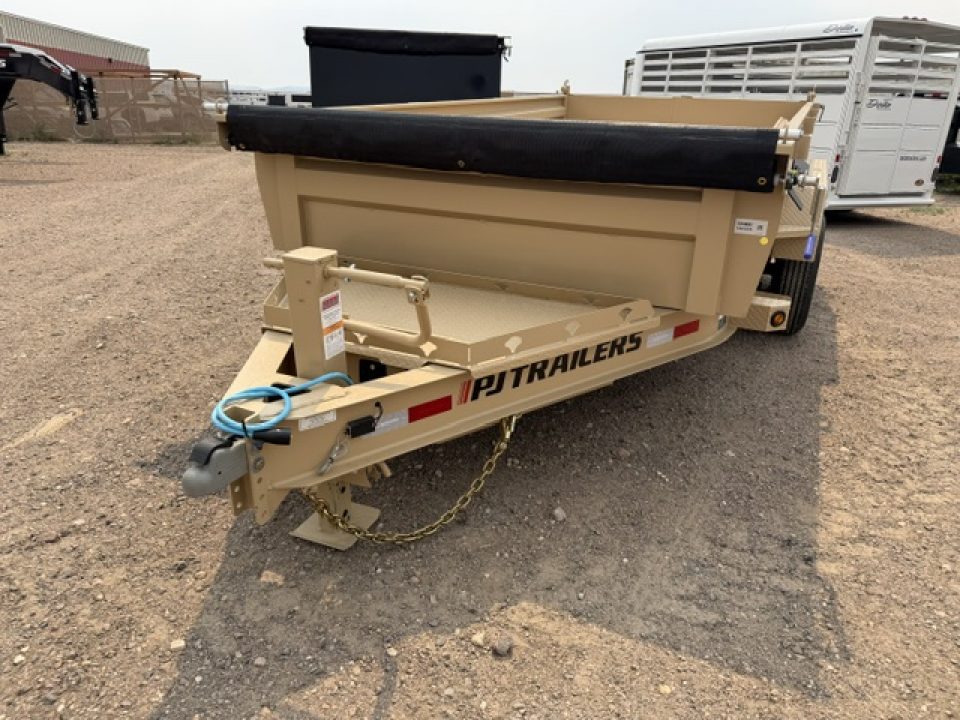 New 2027 PJ Trailers DL Dump Trailer- 7x14- 15.4K- 7GA Floor- Desert Tan