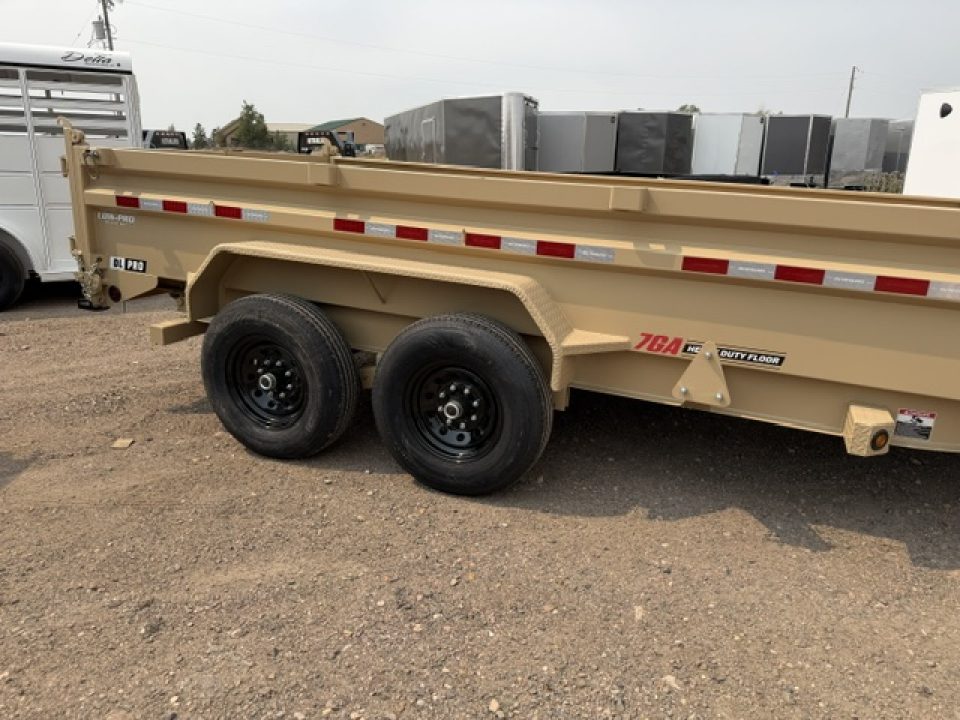 New 2027 PJ Trailers DL Dump Trailer- 7x14- 15.4K- 7GA Floor- Desert Tan