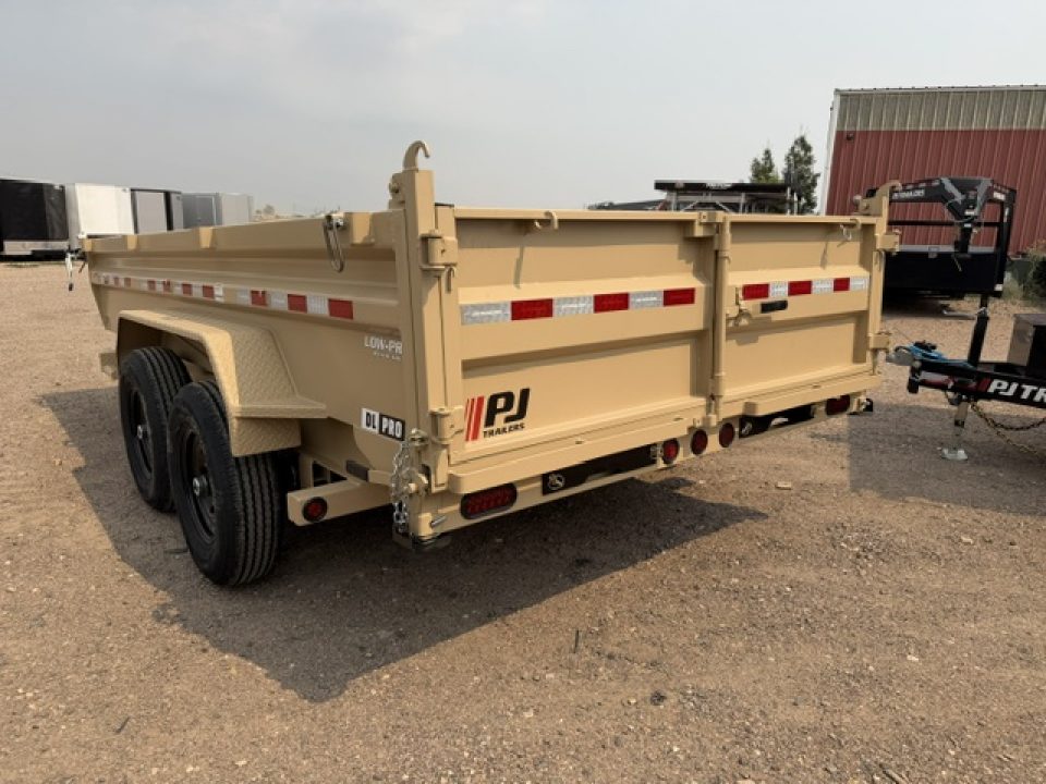 New 2027 PJ Trailers DL Dump Trailer- 7x14- 15.4K- 7GA Floor- Desert Tan