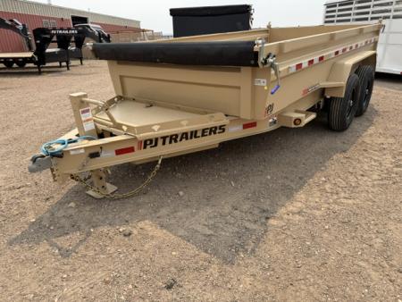 New 2027 PJ Trailers DL Dump Trailer- 7x14- 15.4K- 7GA Floor- Desert Tan