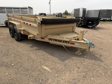 New 2027 PJ Trailers DL Dump Trailer- 7x14- 15.4K- 7GA Floor- Desert Tan