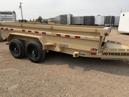 New 2027 PJ Trailers DL Dump Trailer- 7x14- 15.4K- 7GA Floor- Desert Tan