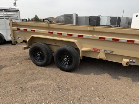New 2027 PJ Trailers DL Dump Trailer- 7x14- 15.4K- 7GA Floor- Desert Tan
