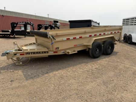 New 2027 PJ Trailers DL Dump Trailer- 7x14- 15.4K- 7GA Floor- Desert Tan
