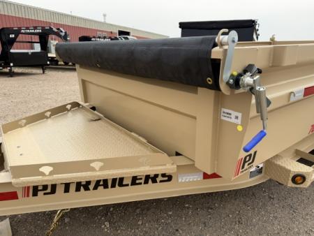 New 2027 PJ Trailers DL Dump Trailer- 7x14- 15.4K- 7GA Floor- Desert Tan