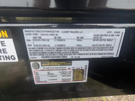 New 2027 7X14 U-Dump Dump Trailer