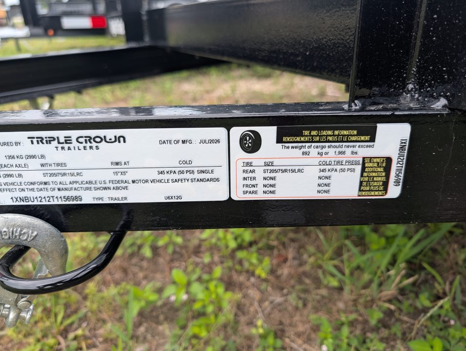 New 2026 6X12 Triple Crown Utility Trailer