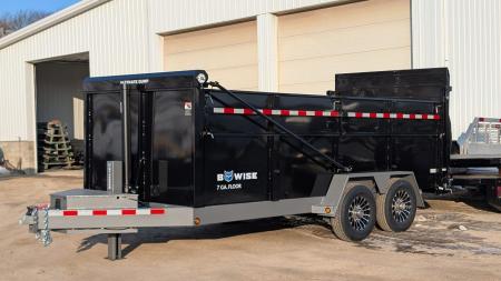 New 2027 BWise 6'10  x 16 HD Ultimate Front Telescopic Dump Trailer w/ Hydraulic Double Acting Gate